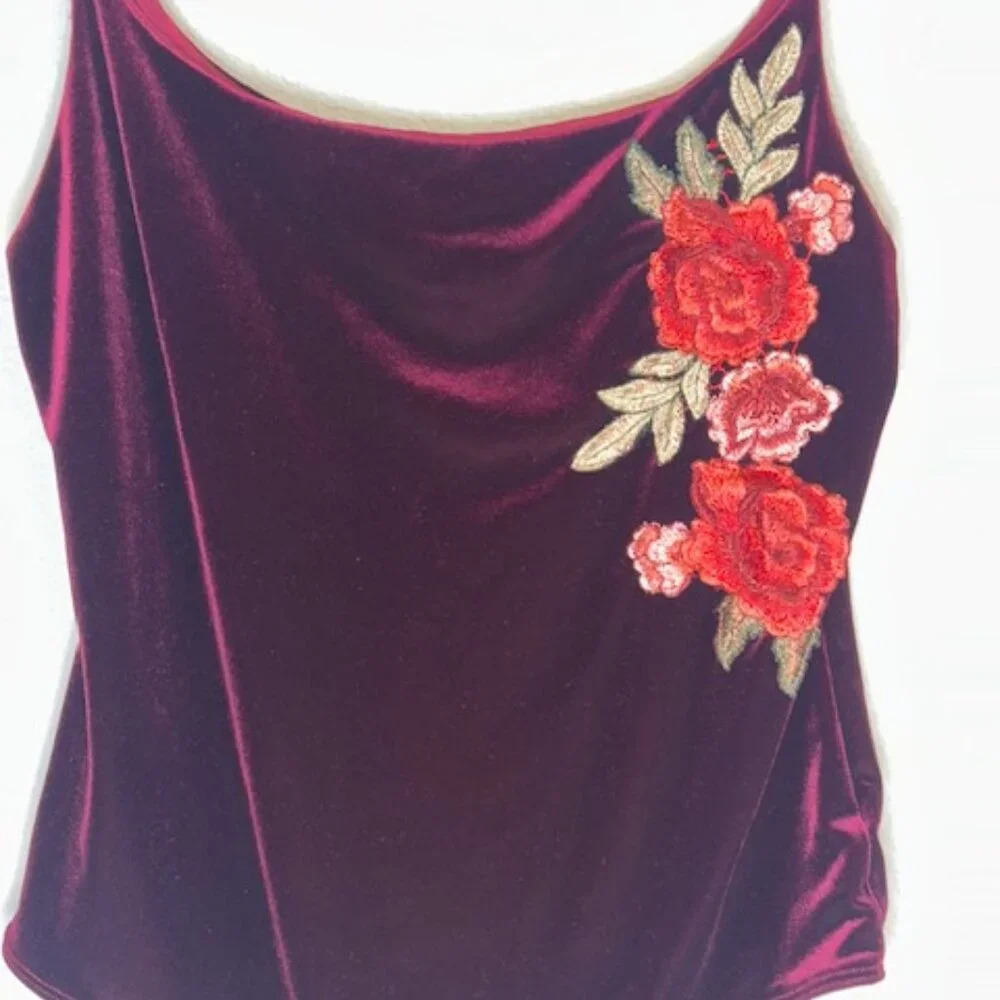Embroidered Velvet Bodysuit‎ Socialite Embroidered Velvet Bodysuit - Picture 3 of 5